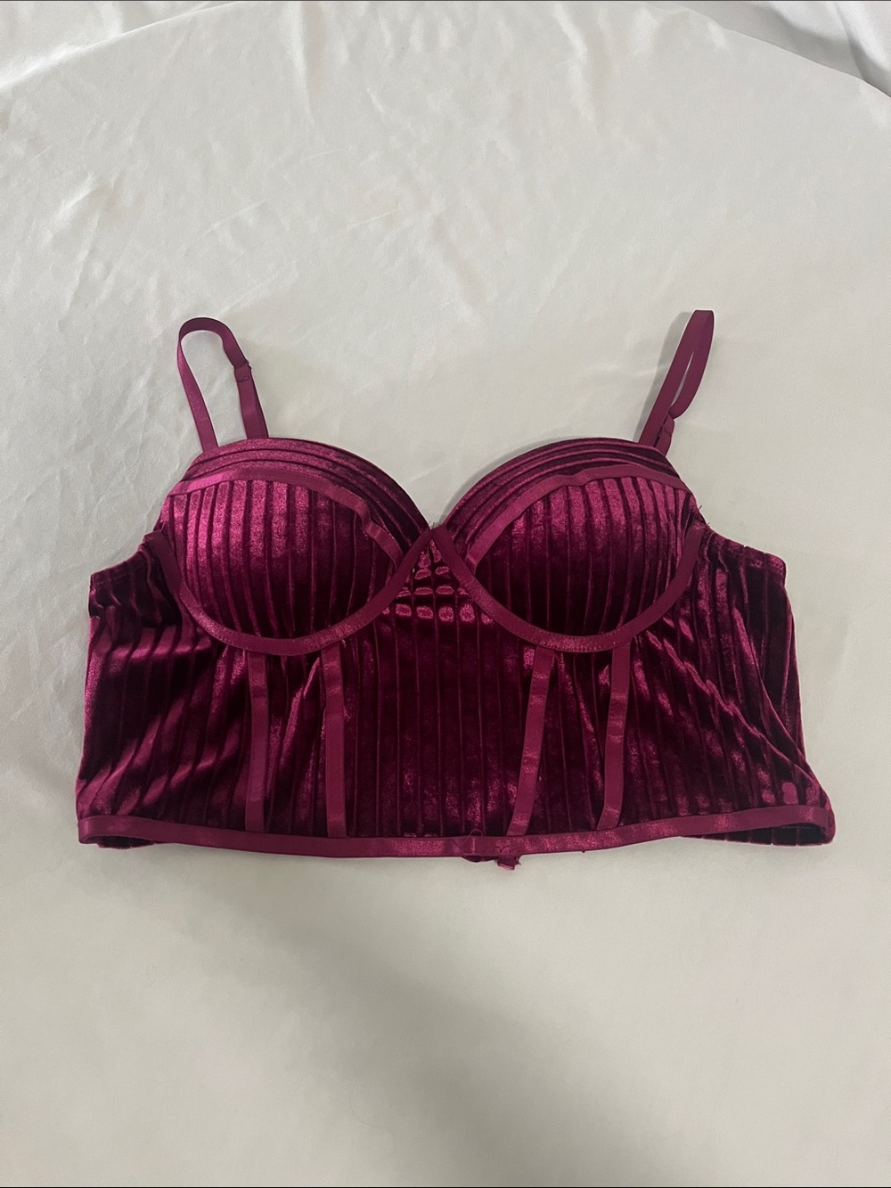 Haute Monde Velvet Longline Bustier in Plum
